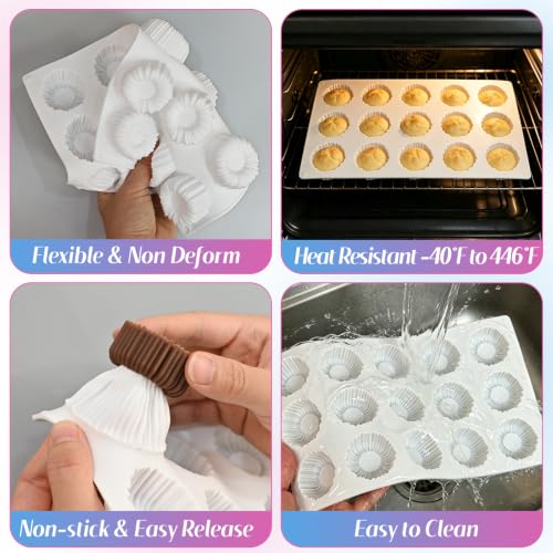 Cylinder Coil Silicone Baking Mold, 3D Round Mini Mousse Cake Molds - color: White(15-Cavity)
