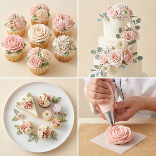 6 PCS Piping Tips Set, Cake Decorating Tips, Flower Icing Nozzles