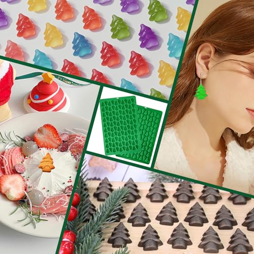 Mini Christmas Tree Candy Mold, 100 Cavity Christmas Tree Gummy Molds - color: 100-Cavity Christmas Tree Gummy Molds