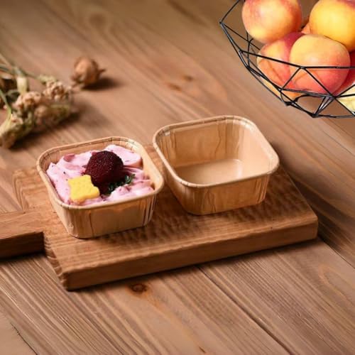 100 Pcs Mixed Paper Loaf Pans, Square and Rectangular Baking Cups - color: A+B