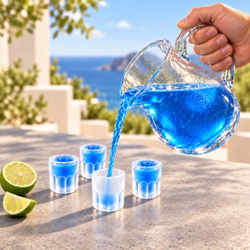 HIC Kitchen Big Shot Silicone Ice Tray, Non-Stick, Makes 4 Ice Shot Glasses - size: 4 Shot Glasses
