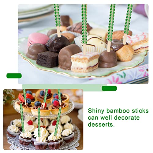 24P Candy Apple Stick Kit,Apple Rhinestone Bling Stick Wood Skewer - color: Green