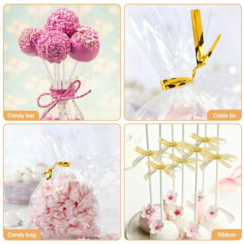 50‑Pack Rice Krispy Treats Bag Kit, Clear Cakesicle Bags and Sticks