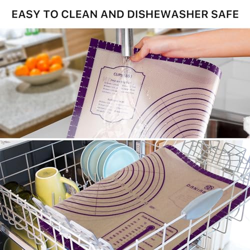DANIA & DEAN 28"x20" Extra Thick Silicone Baking Mat for Pastry and Bread - color: Purple, size: 28"L x 20"W