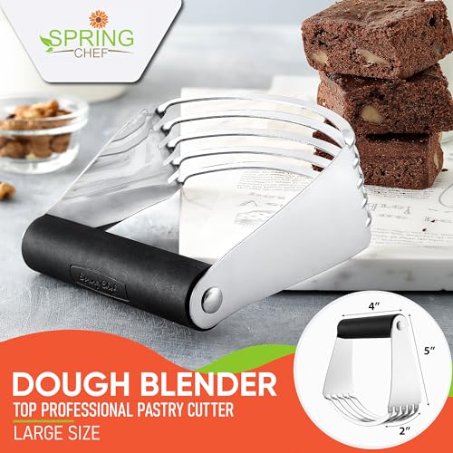 Spring Chef Large Dough Blender For Baking - Durable Pastry Blender - Black - color: Black, size: 4" Large