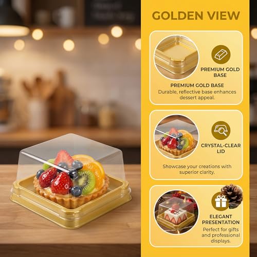 Housoutil 50Pack Mini Mooncake Box, Square Containers with Lids - 2.1inch