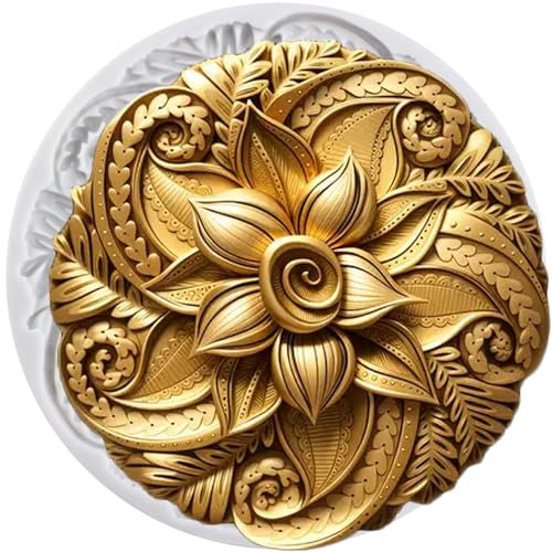 Lingzhi Embossed Flower Silicone Mold Embossing Mat Textured Fondant Mold - color: Style V