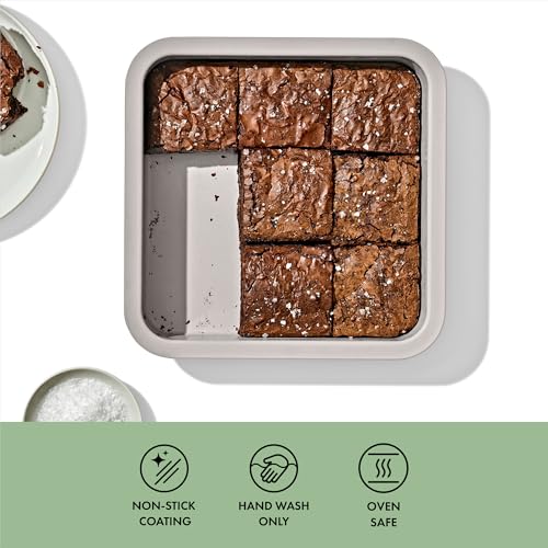 OXO Good Grips Non-Stick Pro Ceramic Coated Metal Bakeware Cake Pan — 9 in Square— Basil, Square Baking Pan for Cakes, Brownies and Cookies - color: Basil, size: 9" Square Cake Pan
