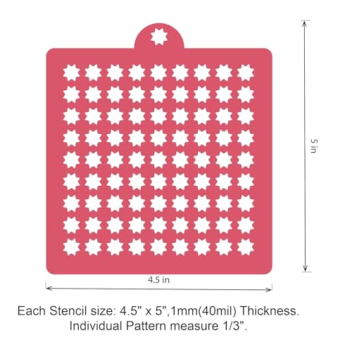 4 Pack Reusable Royal Icing Sprinkle Stencils Gem Glitter Stencils Bakery Stencil Template Set for Cookie Cake and Cupcake,Crafts DIY Tumblers Reusable Glitter & Gem Template Set (Weather) - style: Weather