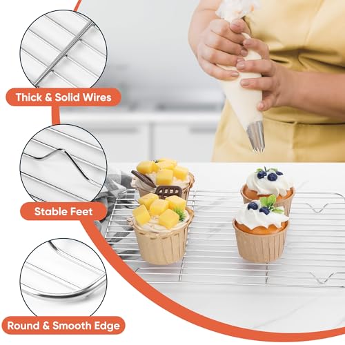 Homikit 2 Pack Cooling Racks, 12’’ x 9’’ Stainless Steel Baking Rack - size: 11.6*9.1 Inch