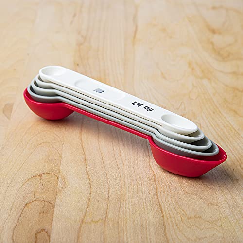 Prepworks Dual-Ended, Magnetic Measuring Spoon Set, White, 5 Piece - color: White, size: 1 Tbsp (15 ml)