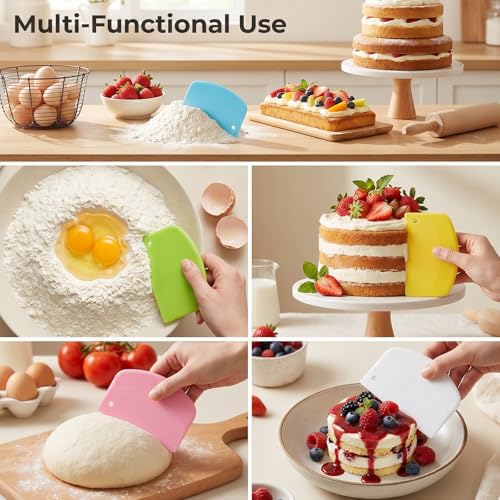 10 Pcs Dough Scraper, Bench Scraper for Bread Dough, Flexible Bowl Scrapers