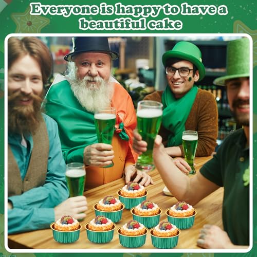 Gejoy 400 Pcs Aluminum Foil Baking Cups with Lids, Classic, Dark Green,Gold - color: Dark Green,Gold, size: Classic