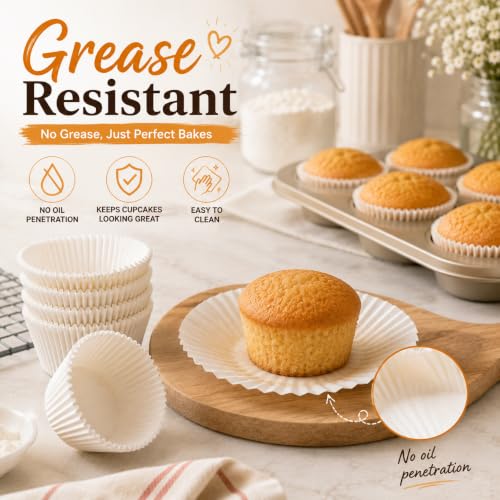 Mini Cupcake Liners,500 pcs White Mini Muffin Liners for Baking - color: White（500pcs）