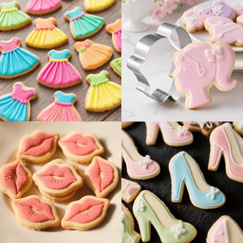 4pcs Princess Cookie Cutter Set, Food Grade Stainless Steel Shapes - color: Princess