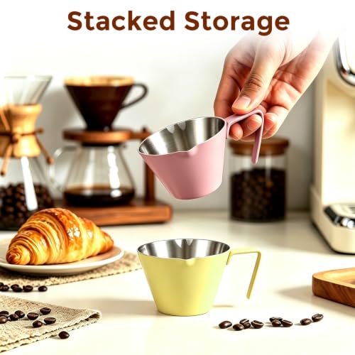 1 Pc Stainless Steel Espresso Shot Cup with Dual Scale, 3.4oz/100ml, Pink - color: 14_ Pink 1pc