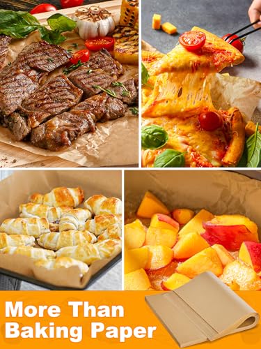 SMARTAKE 200 Pcs Parchment Paper Baking Sheets, 8x12 Inches, Non-Stick - size: 8" x 12"