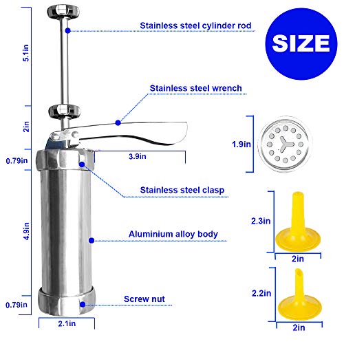 YOOUSOO Cookie Maker Cookie Press Gun Kit Stainless Steel