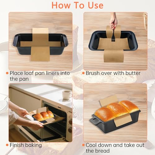 100 Pcs 8x4 in Loaf Pan Liners for Baking Bread Pan Parchment Paper - size: 8.27*4.33 inch