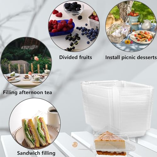 Goiio 100 Pieces Cake Slice Plastic Containers