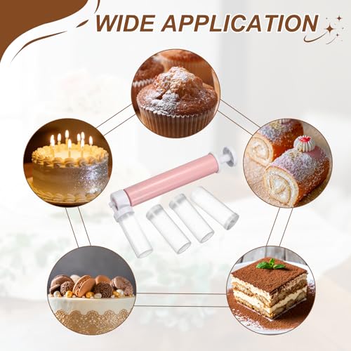 uxcell 2Pcs Manual Air Brush Cake Decorating Cake Air Brush Kit Purple - color: Purple/Pink