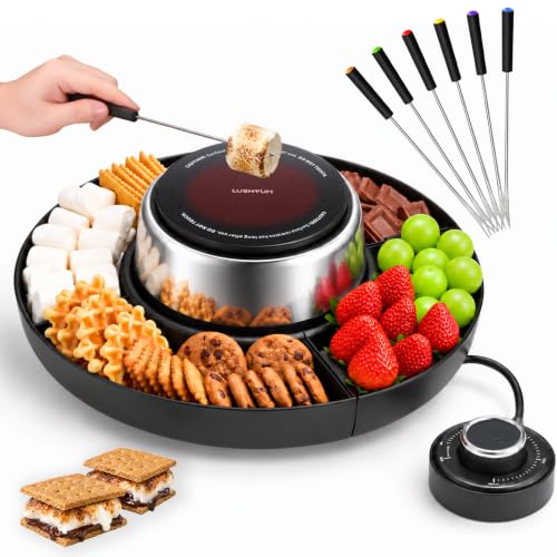 LUSHYUM Tabletop Indoor Electric S'mores Maker Kit, Flameless & Smokeless - color: Black - Smores