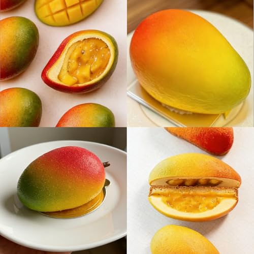 2Pack Mango Shape Cake Mold - Fruit Pudding Mango Silicone Molds for Baking - color: 8-Cavity Mango