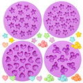 Infovox 4PCS Star Chocolate Molds, Silicone Heart Molds for Cake Deraction - color: Purple(NF516)
