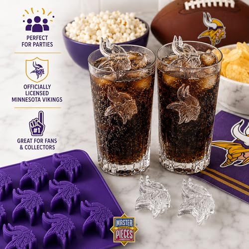 Masterpieces NFL Minnesota Vikings Ice Cube Tray – Silicone Mold for Ice, Candy, Chocolates – Vikings Kitchen Accessories - style: Minnesota Vikings