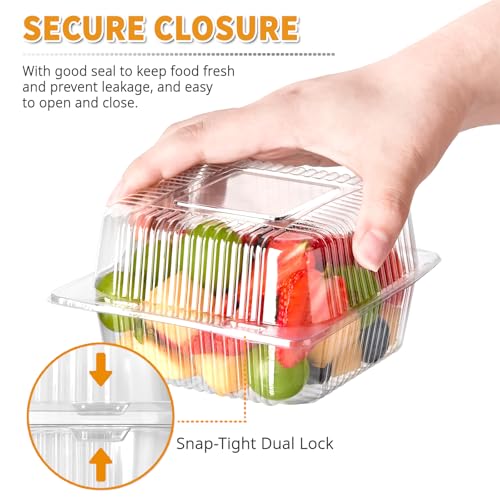 Zezzxu Disposable Square Slice Cake Containers with Hinged Lids, 100 Pack
