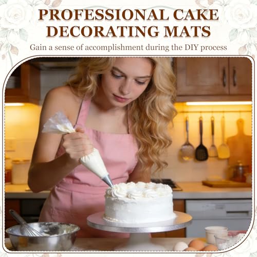 uxcell 6Pcs Cake Boards 8" Round Cake Drums Oil-Proof, Silver Tone - color: Silver Tone, size: 8 Inch