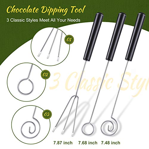 Patelai 3 Pcs Chocolate Dipping Tools Decorating Spoons,Classic Style - style: Classic Style