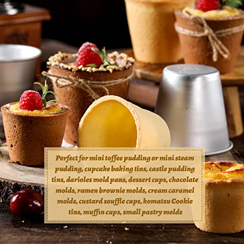 Pudding Moulds, 10pcs Aluminum Baking Cups Cupcake Mould Muffin Tin Dariole Moulds Baking Tool