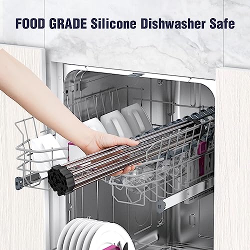 Tomorotec Roll Up Dish Drying Rack Over Sink, 304 Steel, 17.7x12.5, Black - color: Black, size: 17.7 x 12.5 in