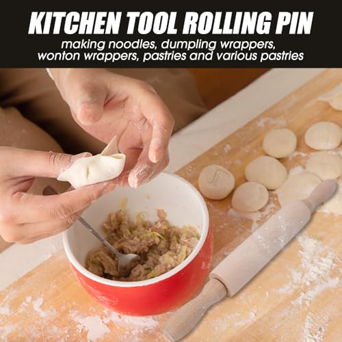 Baking Small Dough Rolling Pins for Fondant Pastry Pizza Crafting and Imaginative Play for Christmas Presents Rolling Pins Kitchen and Dining (20x2.8cm)