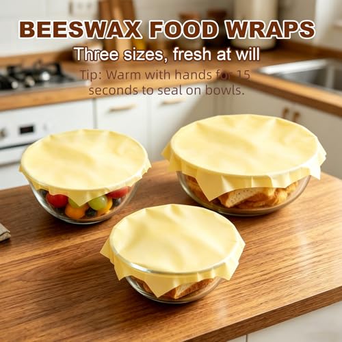 Beeswax Bread Bag 2 Pack, Reusable Sourdough Bread Bags for Homemade Bread - color: Fold Buckle-Farmhouse