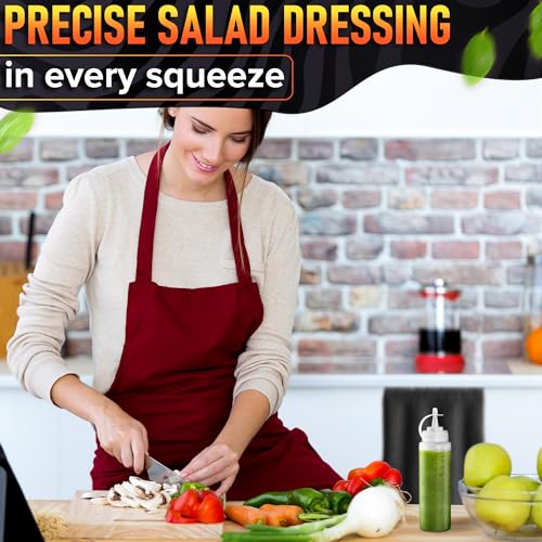 10 Pack Condiment Squeeze Bottles for Sauces, 8 oz Plastic Sauce Bottles