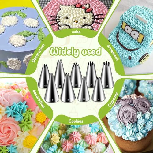 Suuker Open Star Piping Tips Set, 9 Pieces, Small Size