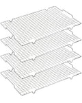 HULISEN 304 Stainless Steel Cooling Rack with Handles, 4-Pack, 16 x 10 Inch - color: Silver, size: 4 Packs