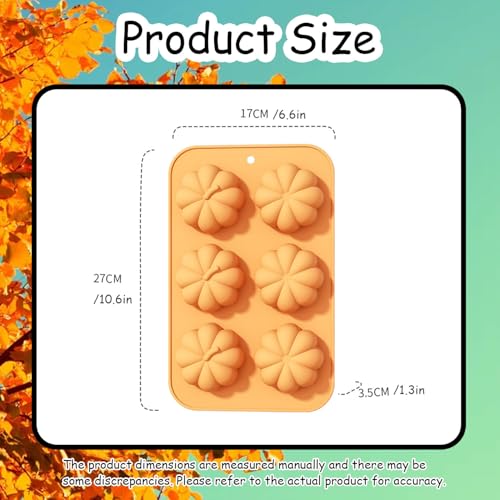 2 Pcs Pumpkin Silicone Molds for Chocolate 3D Fall Silicone Molds Halloween Thanksgiving Candy Baking Molds for Candy Ice Cube Cake Cupcake Decorations Jelly Jello Candle Soap - color: Styl 16