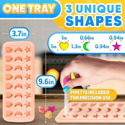 Cute Ice Cube Tray with Lid, 24 Cavities, Flexible Silicone