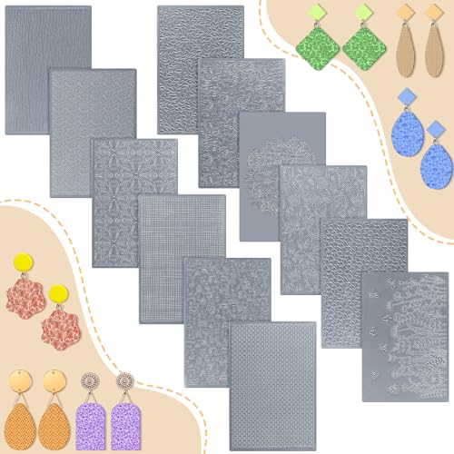 DoubleFill 12 Pcs Polymer Clay Texture Sheets Classic for Jewelry Making - style: Classic