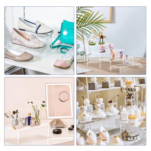 Aheroi Acrylic Risers Display Stands, Acrylic Stands for Display 8Pcs 2Set
