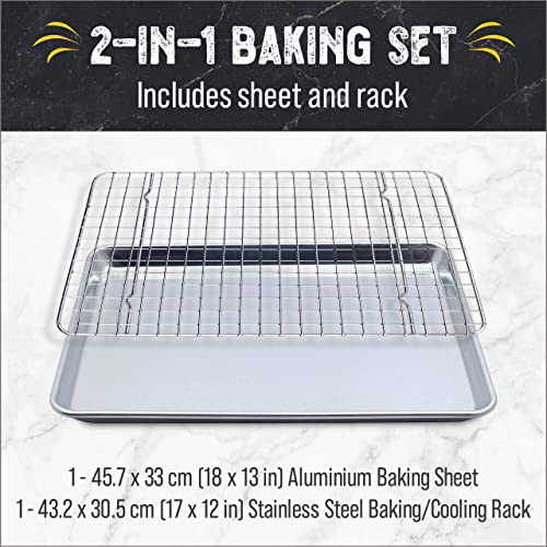 Checkered Chef Baking Sheet and Cooling Rack Set for Cooling and Baking