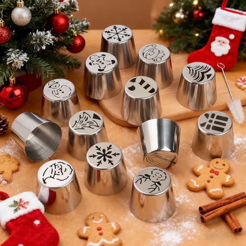 25 Pcs Extra Large Christmas Frosting Icing Tips Set