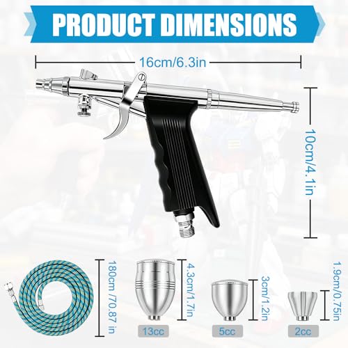 Krismose Airbrush Kit, Dual-Action Portable Airbrush Gun Painting Set