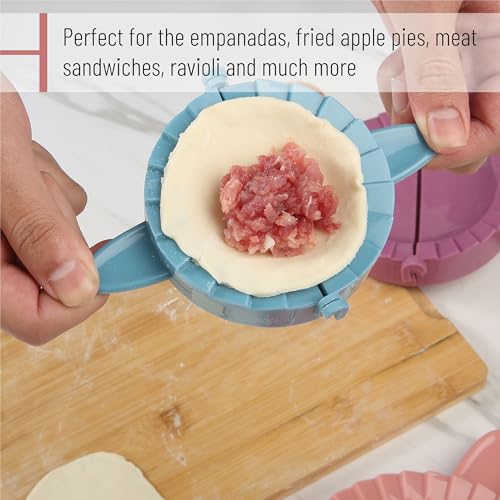 BTaT- Dough Press Set, 3 Pack, Dumpling, Empanada, Pastry and Turnover Press, Hand Pie Maker, Meat Pie Cutter - color: Assorted Colors 2