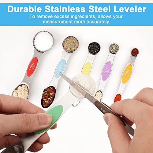 Aovchei 7 PCS MultiColor Magnetic Measuring Spoons Set - size: 7pcs-colorful