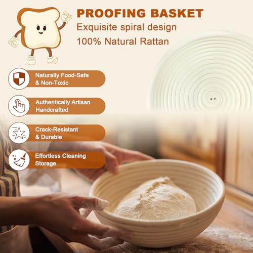 Sourdough Starter Kit with Sourdough Jar & Baking Supplies for Beginner - color: Orange