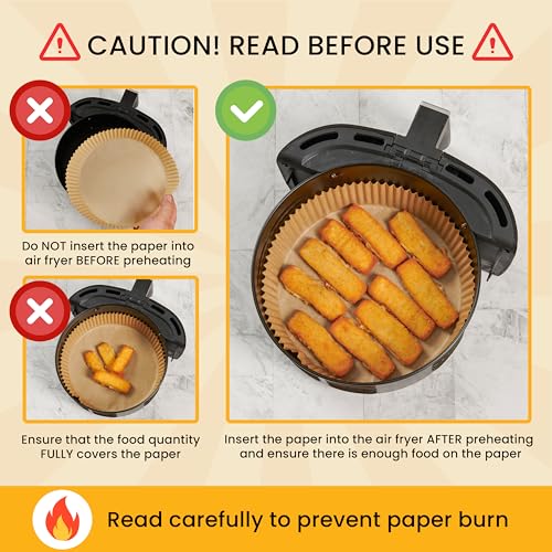 Air Fryer Liners for Ninja, 125 Pcs Round Disposable Airfryer Paper Liners - color: 8" Round